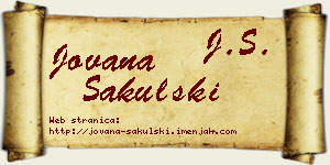 Jovana Sakulski vizit kartica